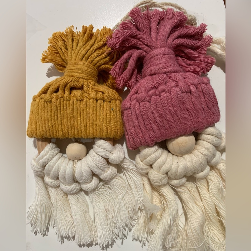 Macrame gnome ornaments